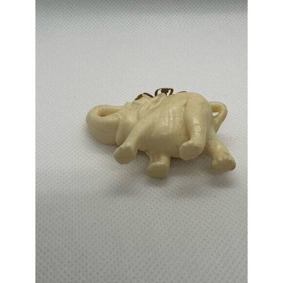 Vintage Elephant Pendant Figurine With Gold-Tone Floral Accents - Picture 8 of 10